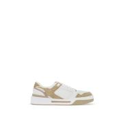 Dolce & Gabbana Mesh Sneakers med Mocka Insatser White, Herr