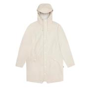 Rains Vattentät Lång Jacka Minimalistisk Stil Beige, Unisex