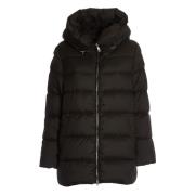 add Svart Cocoon Nylon Lång Jacka Black, Dam