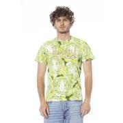 Cavalli Class Tryckt T-shirt med Logotyptryck Green, Herr