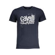 Cavalli Class Tryckt Logot-shirt Blue, Herr