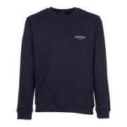 Dondup Svart Crew-neck Bomullsweatshirt med D-logotyp Black, Herr