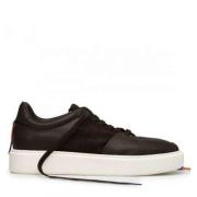 Barracuda Färgglada Lädersneakers med Mockaband Black, Herr