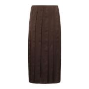 JW Anderson Midi Kjol med Bandkant Brown, Dam