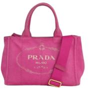 Prada Vintage Pre-owned Canvas prada-vskor Pink, Dam