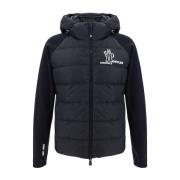 Moncler Svart Zip Up Cardigan Sweaters Black, Herr