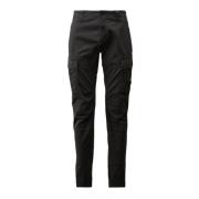 C.p. Company Stretch Sateen Linficka Cargo Byxor Black, Herr