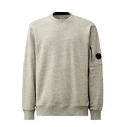 C.p. Company Linssweatshirt i Greystone Melange Gray, Herr