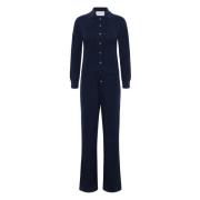 Emerson Renaldi Marin Cashmere Jumpsuit med Fickor Blue, Dam