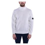 C.p. Company Lambswool Roll Neck Stickad Tröja White, Herr