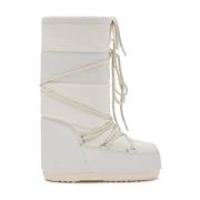 Moon Boot Beige Vadderade Tie-Dye Stövlar Beige, Dam