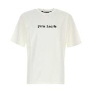 Palm Angels Logo Print Crew Neck T-shirt White, Herr