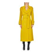 Liu Jo Stilig Trenchcoat med Kontrastkant Yellow, Dam