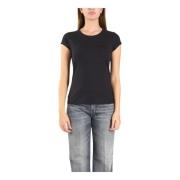 Dondup Broderad logotyp bomull jersey t-shirt Black, Dam