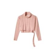 Mar De Margaritas Rosa Ribbad Crop Top Halsduk Pink, Dam