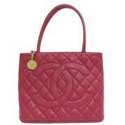 Chanel Vintage Pre-owned Laeder totevskor Red, Dam