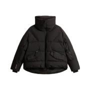 Woolrich Svart vindtät dunjacka Black, Dam