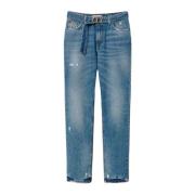 Twinset Denim Straight Leg Byxor Blue, Dam