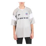 IH NOM UH NIT Mesh V-ringad T-shirt med logotyp Gray, Herr