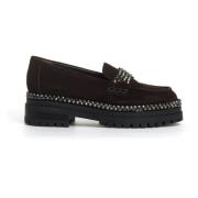 Ninalilou Ebony Mocka Loafer med Strass Brown, Dam