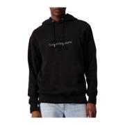 Calvin Klein Chenille Monologo Hoodie Svart Black, Herr