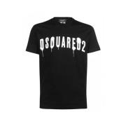 Dsquared2 Svart Linne T-shirt Tillverkad i Italien Black, Herr