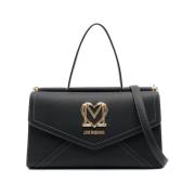 Love Moschino Svart Eco Läder Axelväska Black, Dam