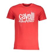 Cavalli Class Röd Herr T-shirt Kortärmad Logo Print Red, Herr