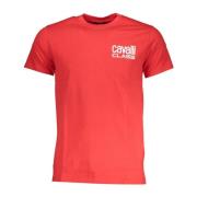 Cavalli Class Röd T-shirt med korta ärmar och logotyp Red, Herr