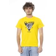 Cavalli Class Kortärmad T-shirt med logotryck Yellow, Herr