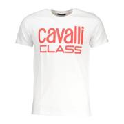 Cavalli Class Vit T-shirt med korta ärmar och logotyp White, Herr