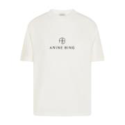 Anine Bing Logo Print T-Shirt White, Dam