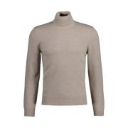 Gran Sasso Bas Ribbstickad Turtleneck Brown, Herr