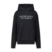 Anine Bing Logo Print Oversized Hoodie Black, Dam