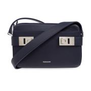 Salvatore Ferragamo Axelväska Twins Blue, Herr