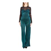 Simona Corsellini Lurex Jersey Klänning med Tulle Insats Green, Dam