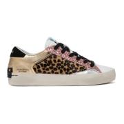 Crime London Stads lädersneaker med djurtryck Multicolor, Dam