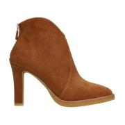 Lola Cruz Elegant mocka ankelboot med dragkedja Brown, Dam