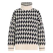 Tommy Hilfiger Svart Textured Mock-Hals Tröja Black, Dam