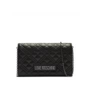 Love Moschino Svart Eco Läder Axelväska Black, Dam