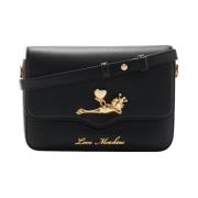 Love Moschino Elegant Crossbody Väska med Magnetisk Stängning Black, D...