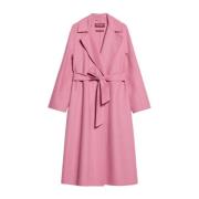 Max Mara Studio Rosa Omlottrock Ull Siden Pink, Dam