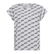 Co'Couture Logo Print Tee Top Vit White, Dam