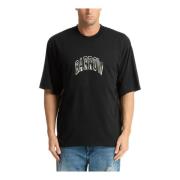 Barrow Mönstrad Multifärgad Logo T-shirt Black, Herr