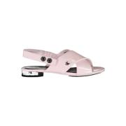 Calvin Klein Rosa Crossover Platta Sandaler Pink, Dam