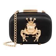 Love Moschino Groda Clutch med Avtagbar Rem Black, Dam