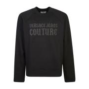 Versace Jeans Couture Svart Sweatshirt Aw24 Stilren Modern Lyx Black, ...