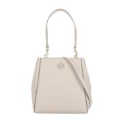 Tory Burch Beige Läderhandväska med Avtagbar Rem Beige, Dam