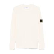 Stone Island Vit Tröja Aw24 White, Herr