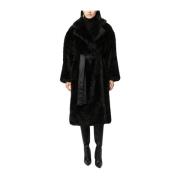 Elisabetta Franchi 110 Nero Coat - Stilren och trendig Black, Dam